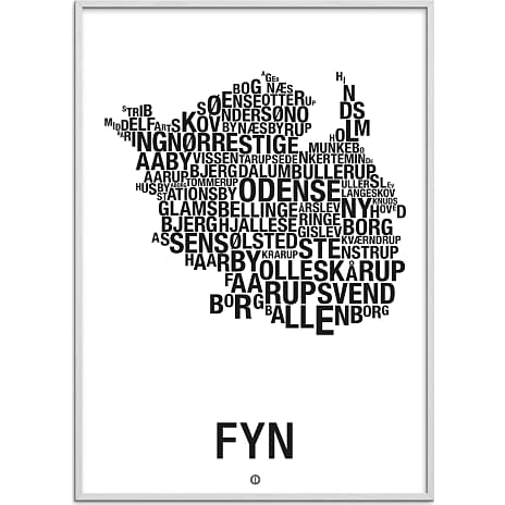 Citatplakat Fyn, byer - 30x40 cm 1 stk.