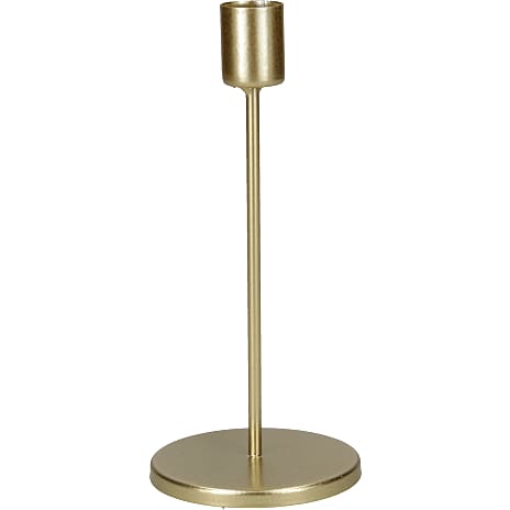 Andre Mærker Lysestage metal D: 8 x H: 18 cm - guldfarvet 1 stk.