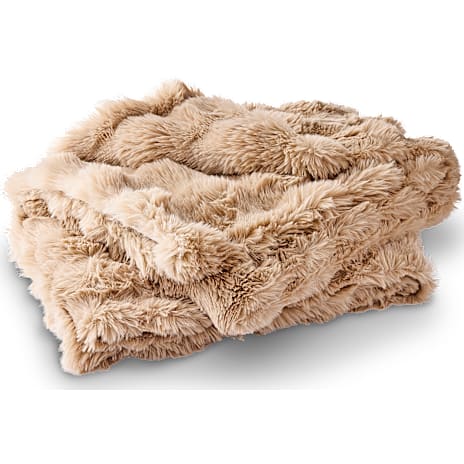 Salling Trend fake fur plaid 130x170 cm beige