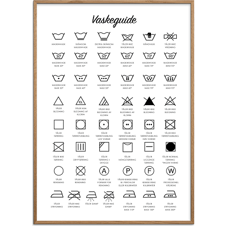Citatplakat Vaskeguide - 30x40 cm 1 stk.