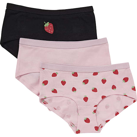 VRS Børne 3-pak Hipster Str. 110/116 Pink/Sort