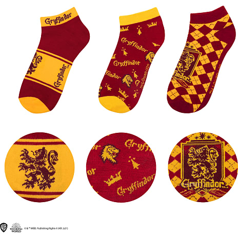 Cinereplicas Harry Potter Gryffindor Sokkesæt Med 3 Par Ankelsokker Børn