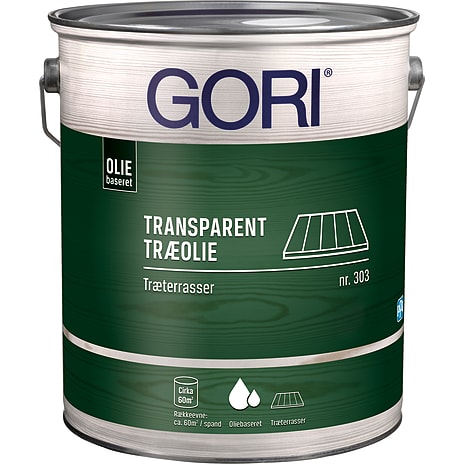 Gori 303 Transparent træolie 5 liter - midnatsgrå 5000 ml