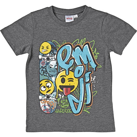 Emoji Børne T-shirt Str. 146/152 Grå