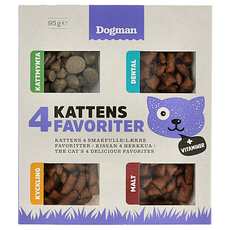 Dogman Godbidder m. kattemynte, kylling, malt og Dental 95 g