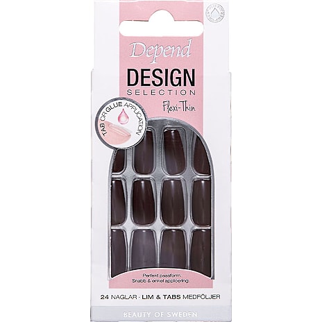 Depend Flexi-Thin kunstige negle Warm Mocca short coffin