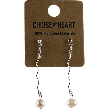 Choise by Heart Dame Ørering Hvid Perle Sølv