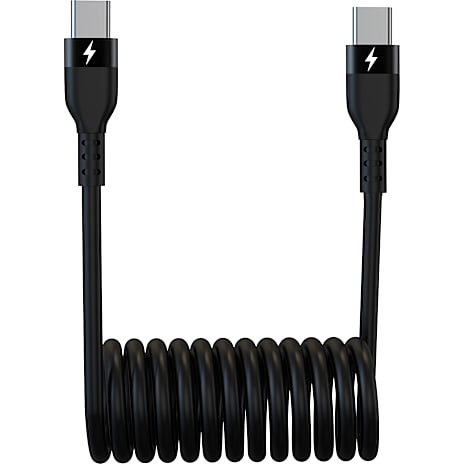 SINOX spiral ladekabel 1 meter - sort 1 stk.
