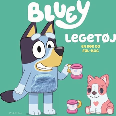 Gyldendal Bluey legetøj - en rør- og føl bog 1 stk.