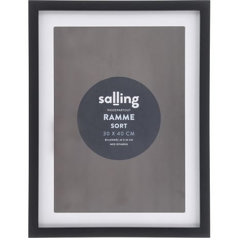 Salling Sort passepartout ramme m. plexiglas - 30x40 cm 1 stk.