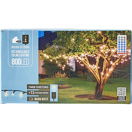 LED klyngelys solcelle - varm hvid