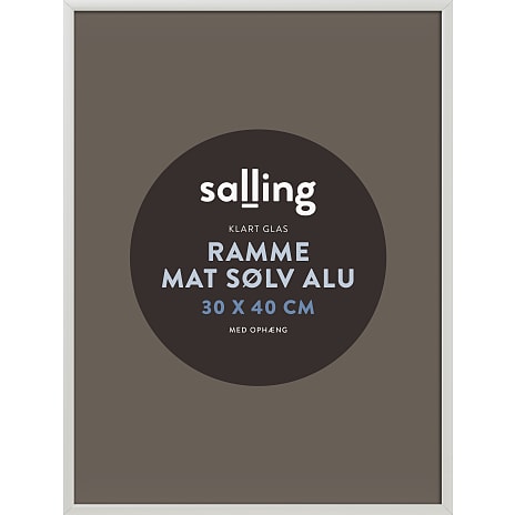 Salling Mat sølvfarvet ramme glas