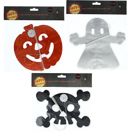 Halloween Papir Guirlander 3 Meter Assorteret