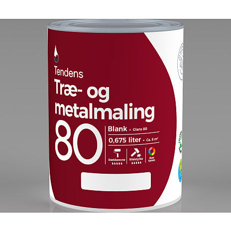 Tendens træ- og metalmaling blank 80 0.675 liter 675 ml