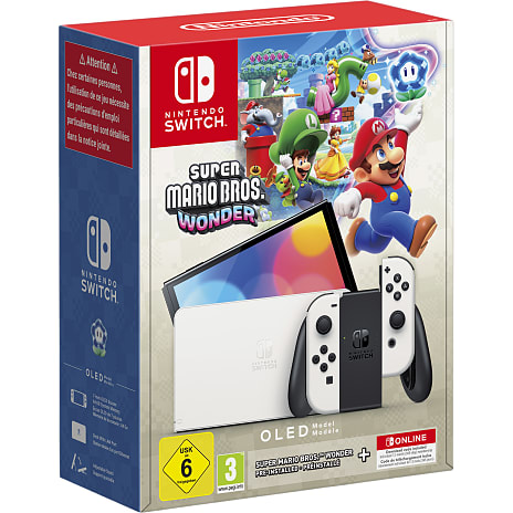 Nintendo Switch OLED Konsol Super Mario Bros. Wonder + Nintendo Switch Online