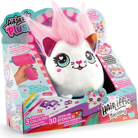 Airbrush Plush Hair'iffic Squish Pal 17 cm Assorteret