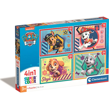 Clementoni Paw Patrol Puslespil 4-i-1 12, 16, 20 og 24 Brikker