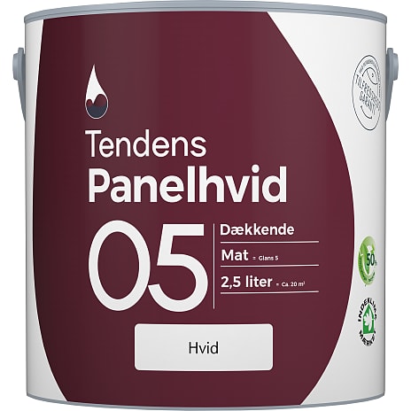 Tendens dækkende 2,5 liter - panelhvid 2500 ml