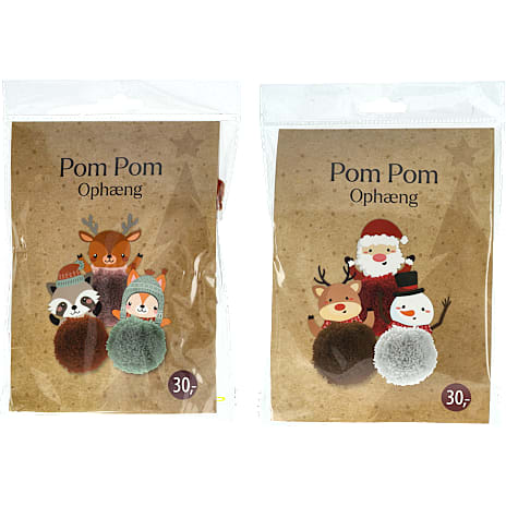 1Conzept DIY Pom Pom Juleophæng Assorteret