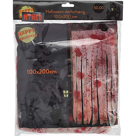 Halloween Blodigt Dørforhæng Hvid Og Rød
