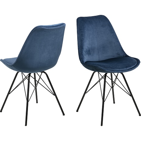 AC Design Furniture Eris Spisebordsstol Marineblå Velour