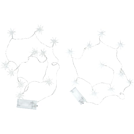 Stjernelyskæde 10 LED - assorteret