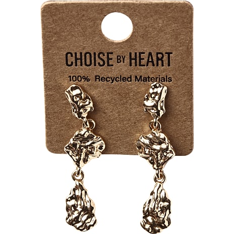 Choise by Heart Dame Ørering Strukturplader Guldfarvet
