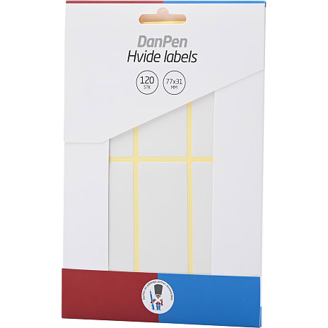 Danpen labels 77x31mm 120 stk. - hvid 1 stk.