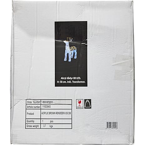 Julerensdyr med 80 LED-lys 58 cm