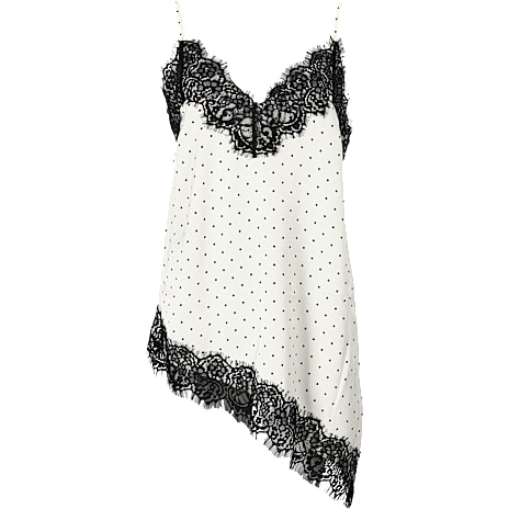 VRS dame top med blonde str. S, hvid