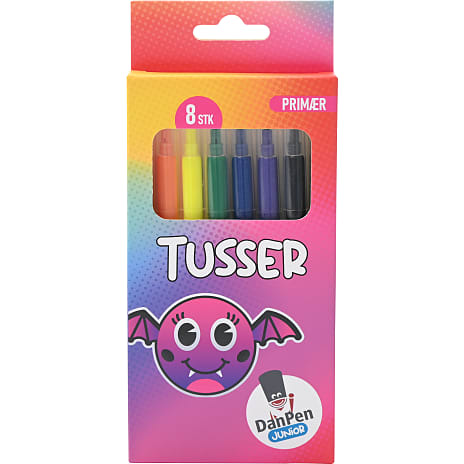 Danpen junior tusser primære farver 8-pak 1 stk.