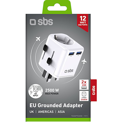 SBS rejseadapter USB 1 stk.