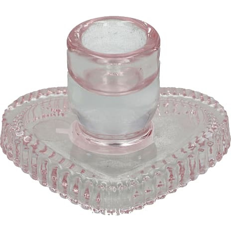 Andre mærker Lysestage glas pink hjerte