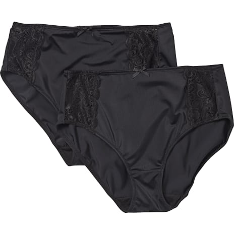 VRS Dame 2-pak Maxi Trusser Str. L Sort