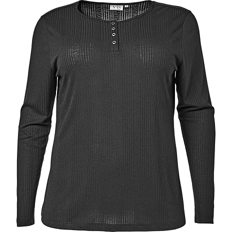 VRS Dame Ribtrøje Str. 48 Sort