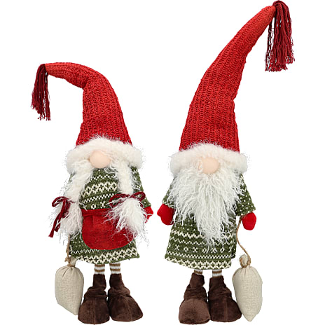 Julefryd Næsenisse Stående Med Sæk 60 cm Assorteret