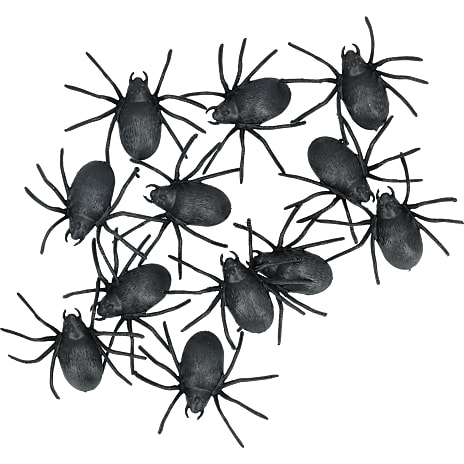 Halloween Edderkopper 8x5 cm 12-pak Sort