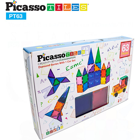 Picasso Tiles Magnetisk Byggesæt Diamond Series 63 Dele