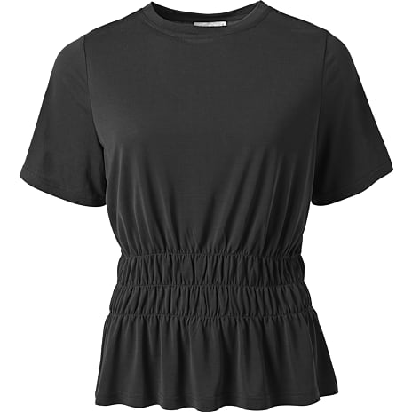 VRS Dame T-shirt med Smock Detalje Sort S