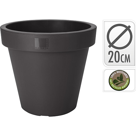 Karlstad Plastikblomsterkrukke Sort Ø 20 cm