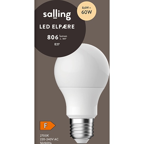 Salling LED Kronepære 8,6W Varmt Hvidt Lys