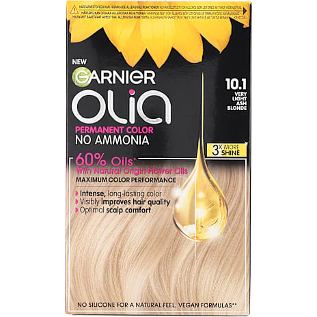 Garnier Permanent hårfarve 10.1 Very Light Ash Blond m. blomsterolie u. ammoniak 1 stk.