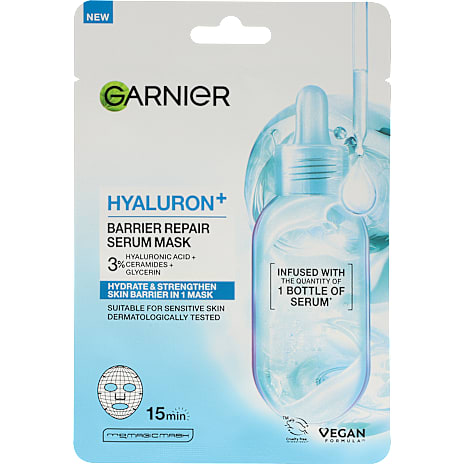 Garnier Barrier Repair ansigtsmaske m. hyaloronsyre sensitiv hud 28 g
