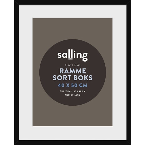 Salling Sort passepartout ramme m. glas - 40x50 cm 1 stk.