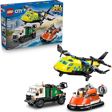 LEGO City Remix – Fly, servicevogn og luftpudebåd 60505 1 stk.