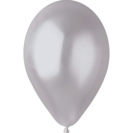 Andre Mærker Latexballoner 30 cm 6-pak - metallic sølvfarvet 6 stk.