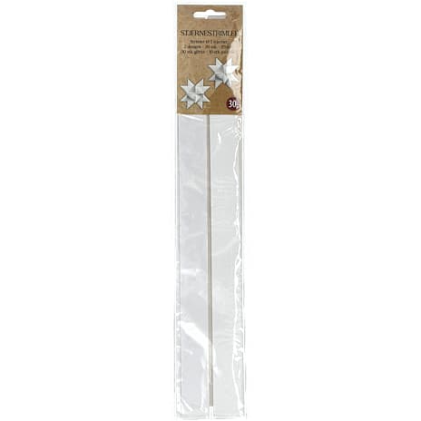 Stjernestrimler Glitter 25 mm 20-pak Hvid
