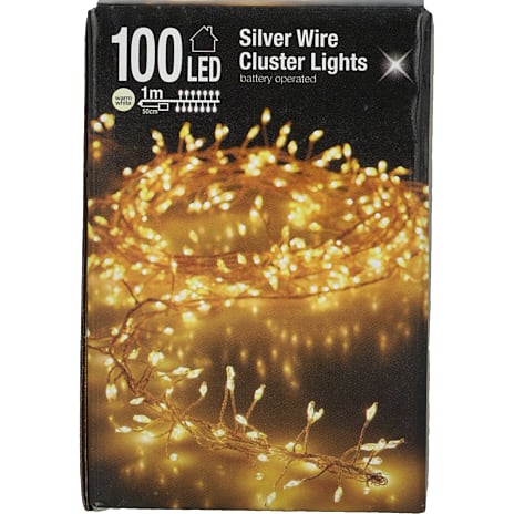 Klyngelys 100 LED Varm Hvid
