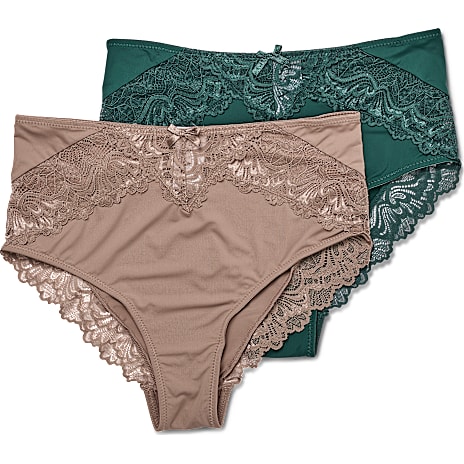 VRS Dame Maxi Trusser 2-pak Str. 2XL Brun/Grøn