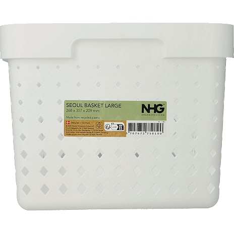 Nordic Houseware Group Seoul Basket kurv m. genanvendeligt plast - hvid (L) 1 stk.